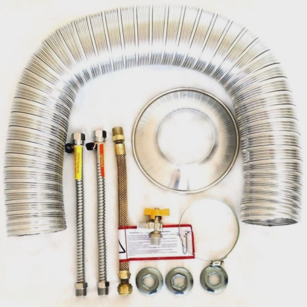 Kit Instalação Aquecedor A Gás Duto 80Mm X 3Mt Comprimento