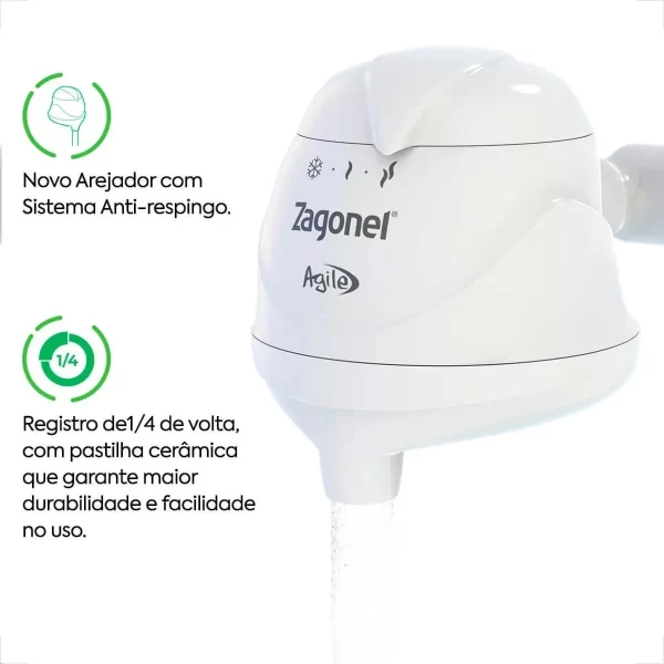 TORNEIRA AGILE 3 TEMPERATURA 220V 4.500W BRANCA ZAGONEL - Image 4