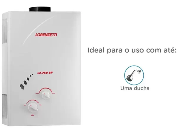 Aquecedor de Água à Gás - Lorenzetti LZ750 BP GN Vazão 7,5 l/min - Image 4