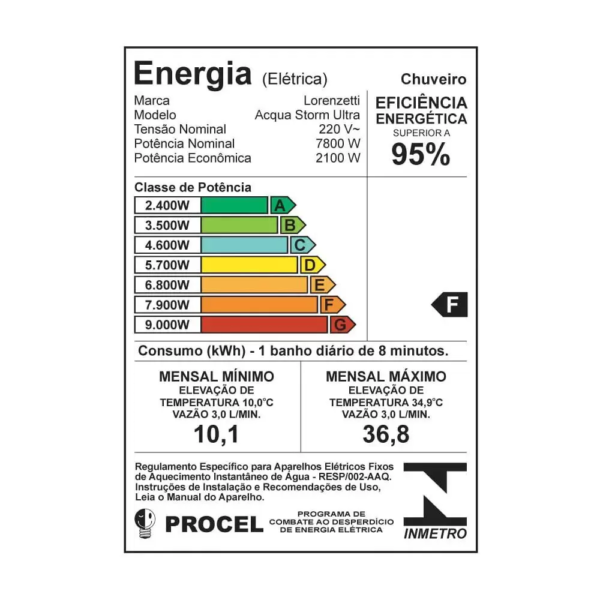 Ducha Lorenzetti Acqua Storm Ultra 220v 7800w Preto Mod.7510060 - Image 2
