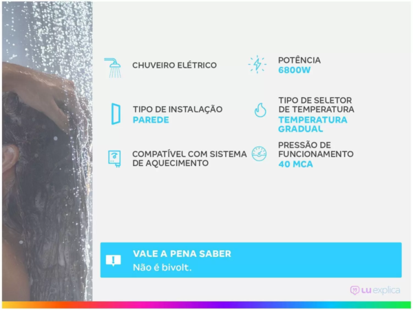 DUCHA LOREN SHOWER ELETRÔNICO 220v 7.500w BR LORENZETTI - Image 6