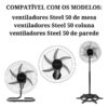 Hélice Pás Ventilador Ventisol Steel 6 Pás 50cm Preto - Image 3