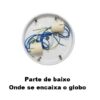 PLAFON SUPORTE DO GLOBO CÚPULA DE VIDRO DA LUMINÁRIA VENTILADOR ALISEU INSPIRE NANO