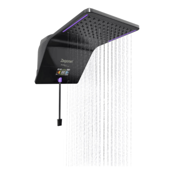 Chuveiro Elétrico Híbrido Eletrônico com Visor Digital 127V (110V) 5500w Preto Quadrado Ducali Premium Digital Zagonel
