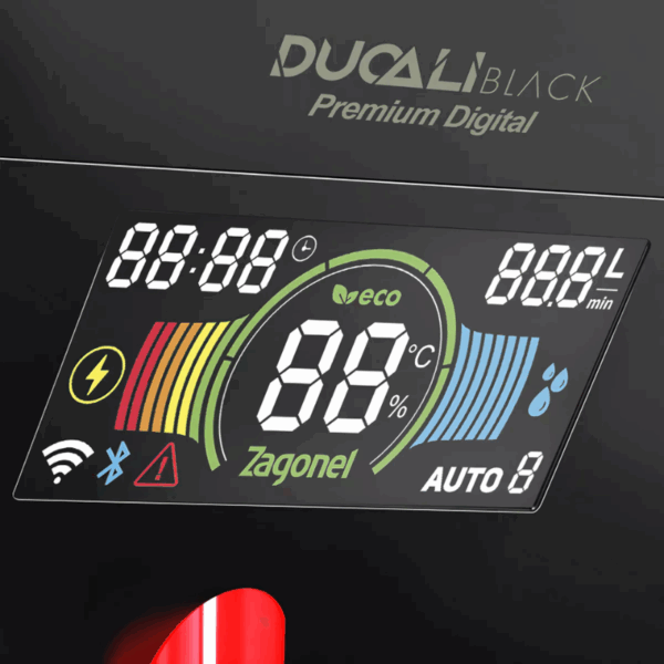 Chuveiro Elétrico Híbrido Eletrônico com Visor Digital 127V (110V) 5500w Preto Quadrado Ducali Premium Digital Zagonel - Image 4