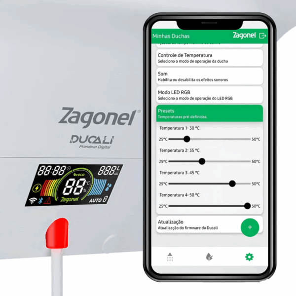 Zagonel, Ducha Eletrônica Ducali Premium Digital, 5500W, 127V, Branco - Image 4